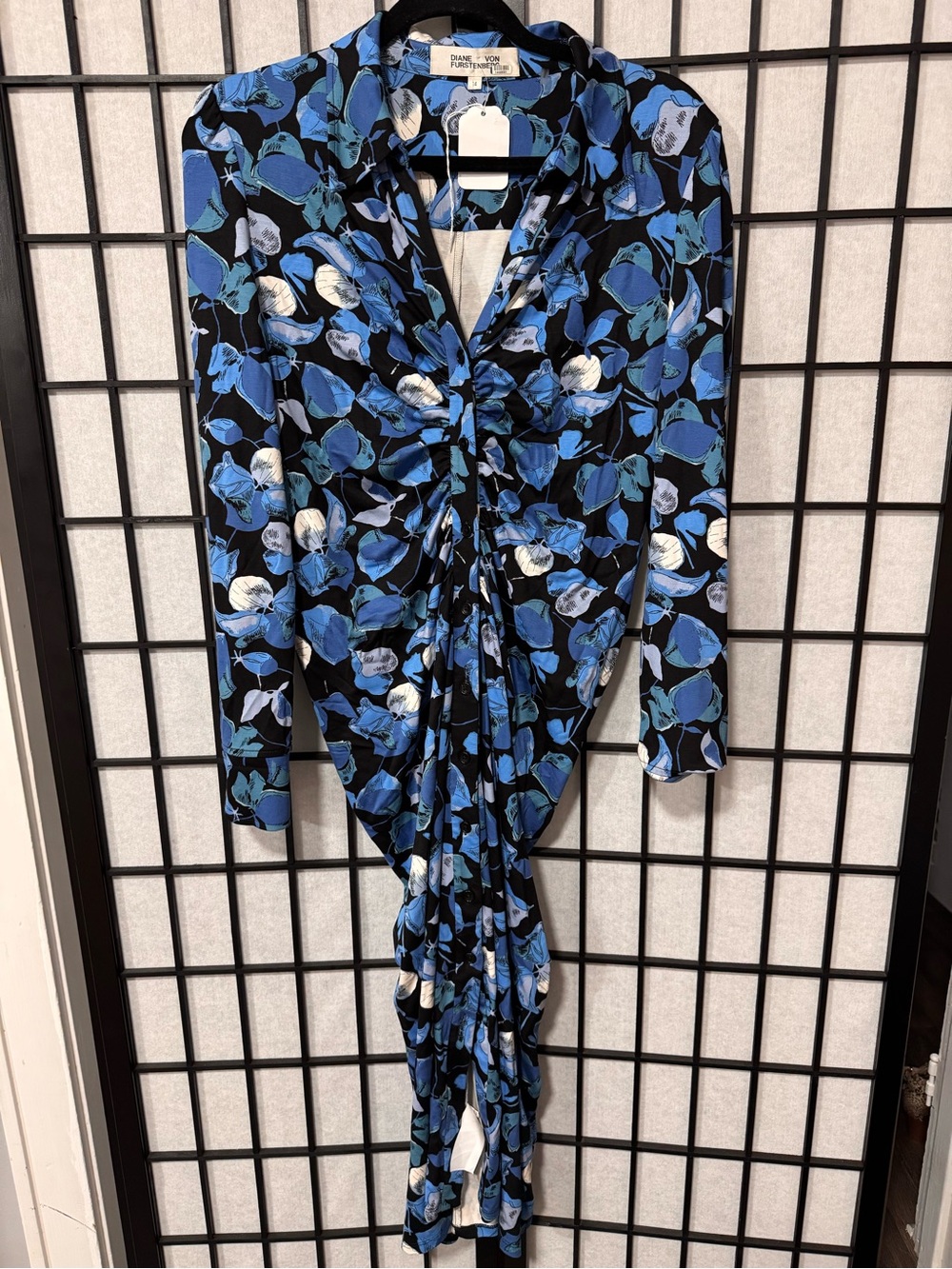 Diane von Furstenberg Sheska Midi Dress Size 14 💙 - Picture 9 of 13